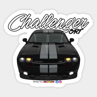 Challenger SRT8 Black white stripe by pjesusart Sticker